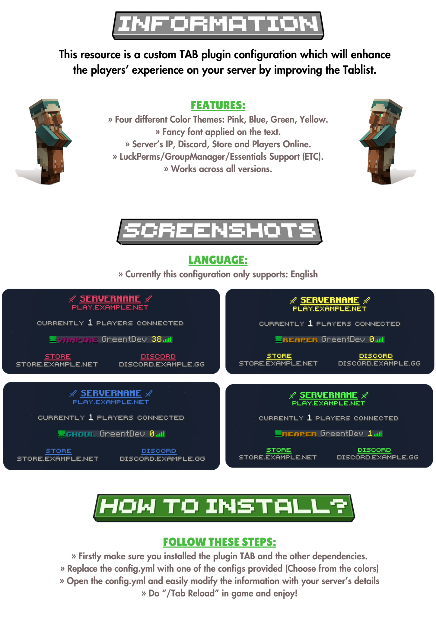TABLIST Configuration | Four colors