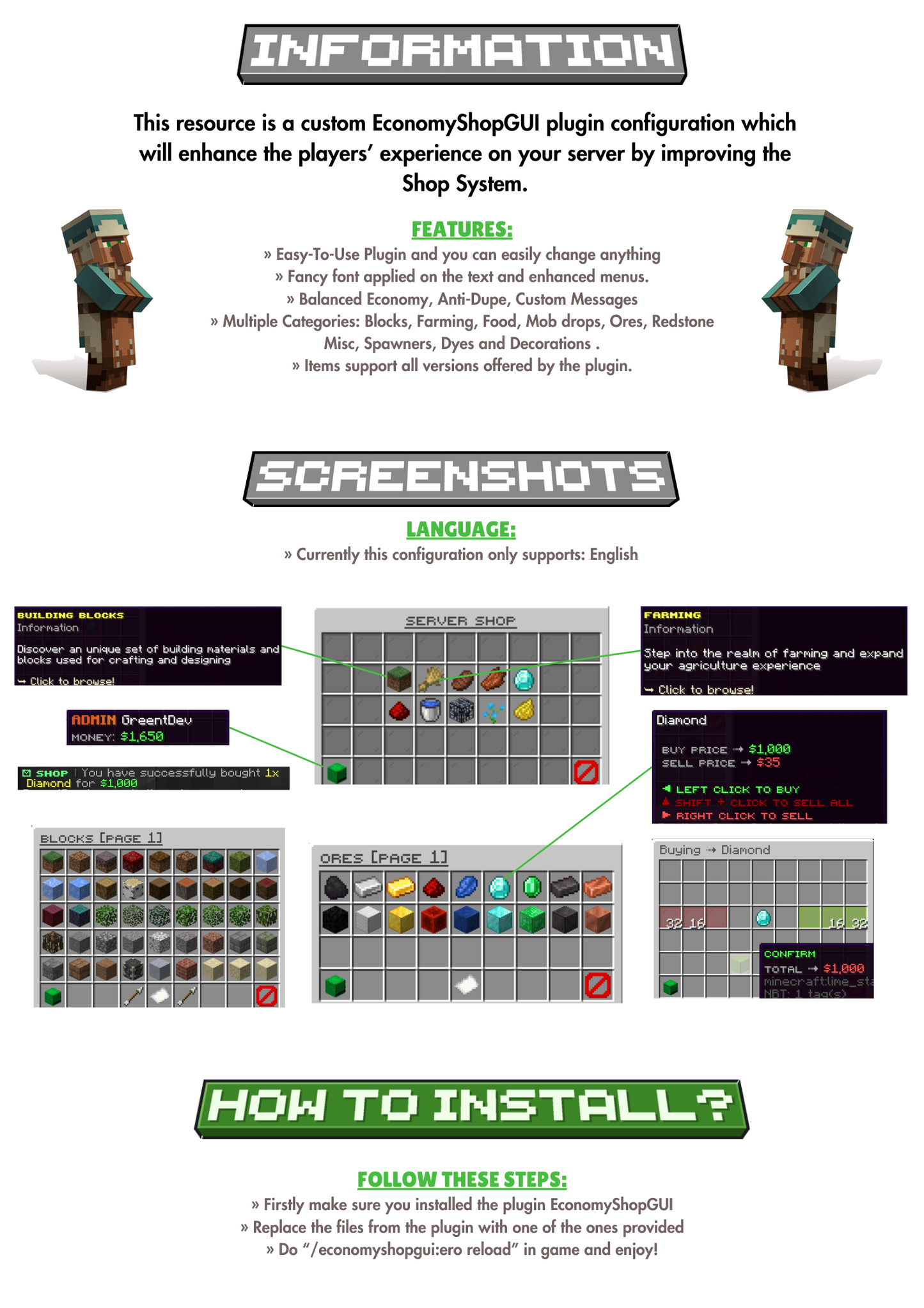 EconomyShopGUI Configuration | Balanced